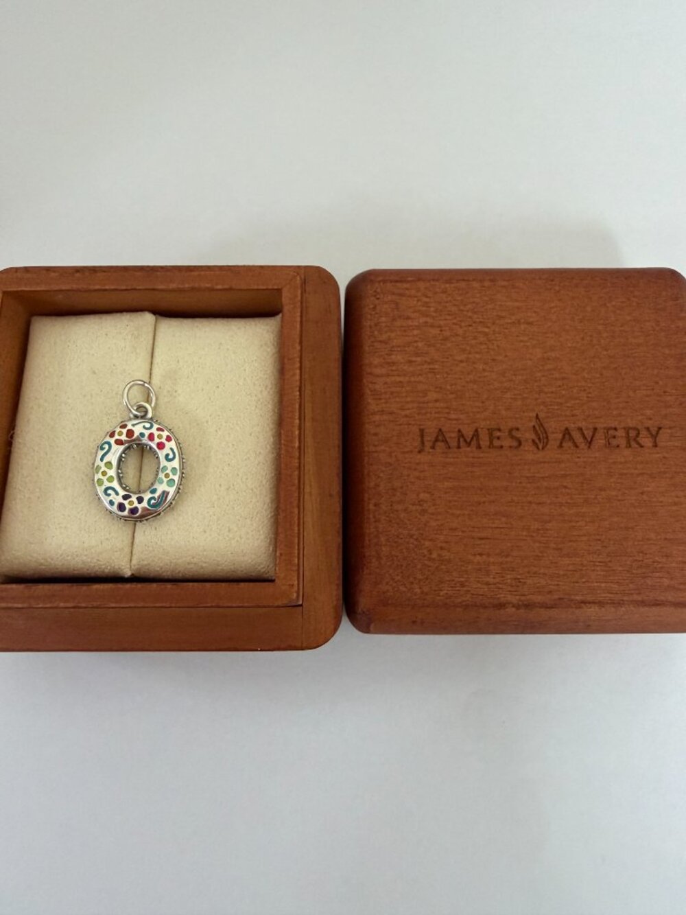James Avery Enamel Consuela Floral Initial Q Charm